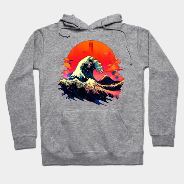 Japan Tsunami illustration Hoodie by LED Graphix